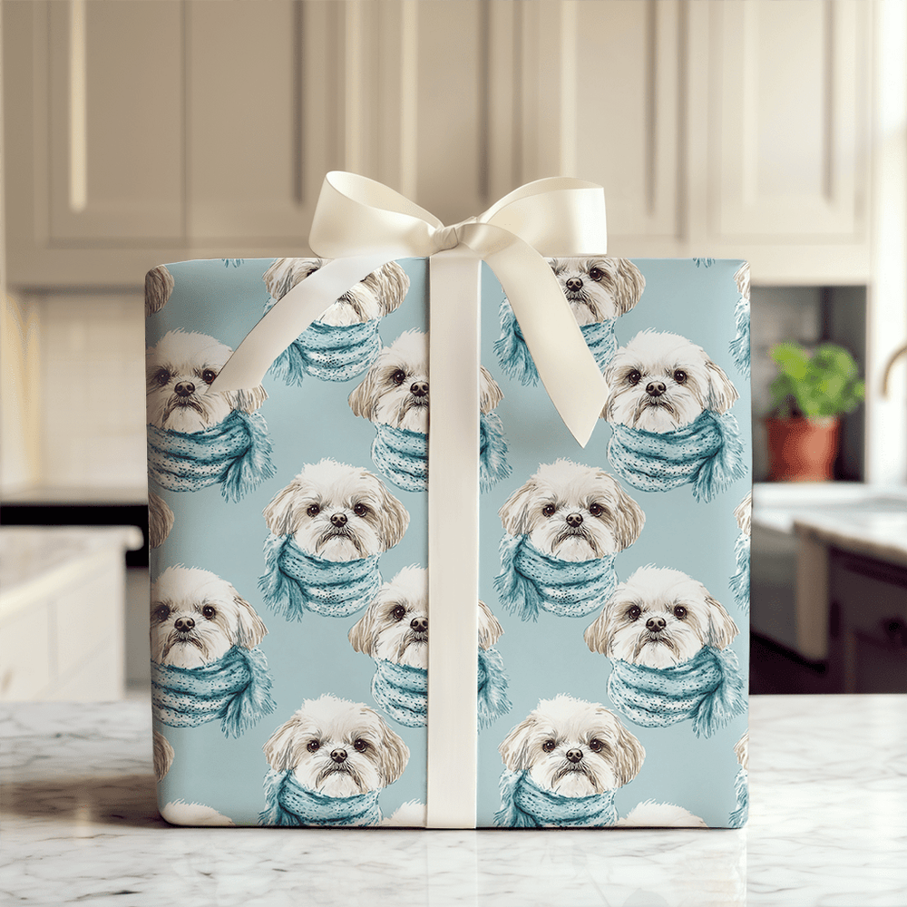 Bundle Up with the Shih Tzu - Wrapping Paper - Aspen & Arlo