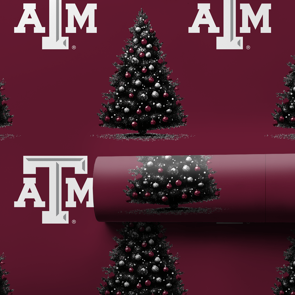 Maroon Tree Magic - Wrapping Paper - Aspen & Arlo
