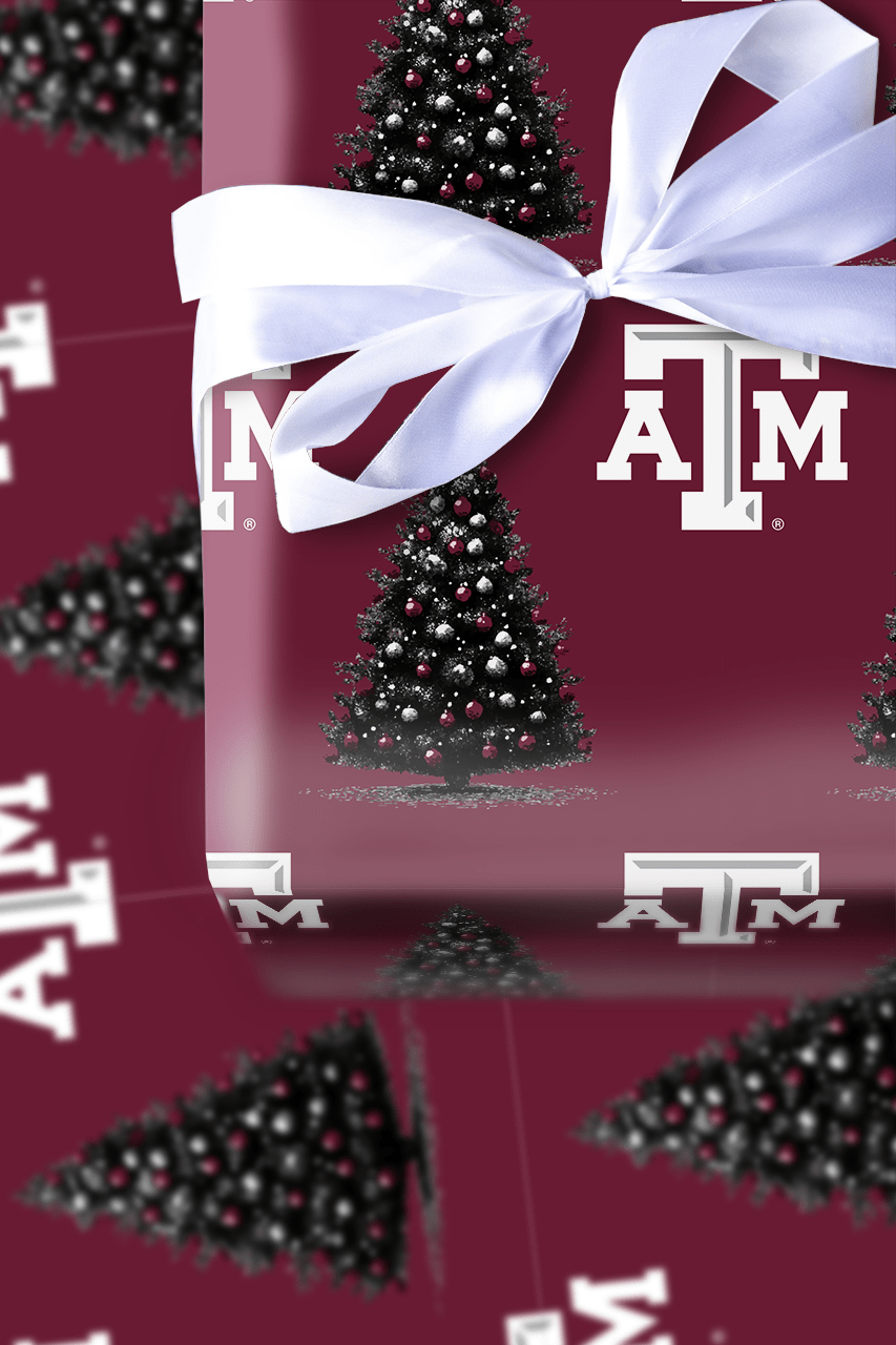 Maroon Tree Magic - Wrapping Paper - Aspen & Arlo