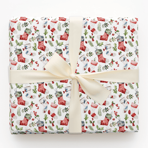 Stocking Season Wrapping Paper: Christmas Stocking Gift Wrap – Aspen & Arlo