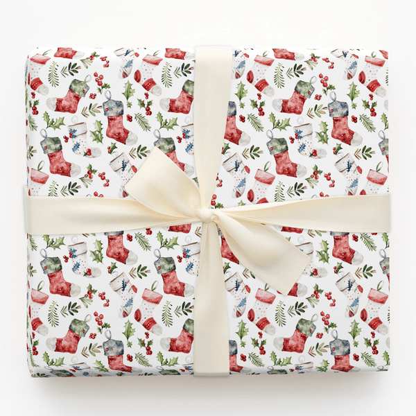 Stocking Season Wrapping Paper: Christmas Stocking Gift Wrap – Aspen & Arlo