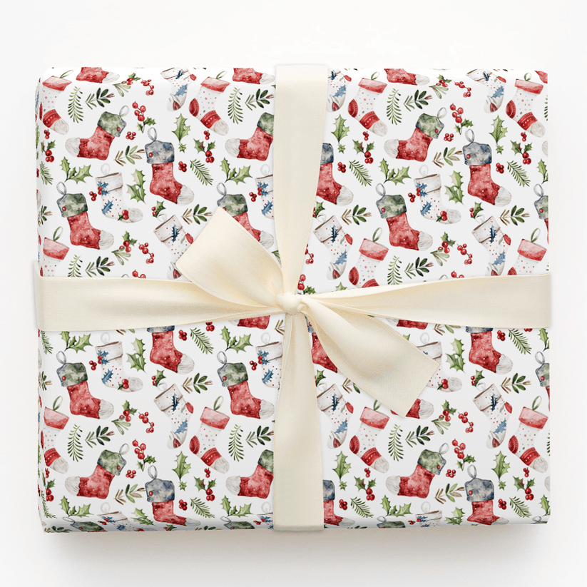 Stocking Season Wrapping Paper: Christmas Stocking Gift Wrap – Aspen & Arlo