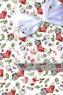 Stocking Season Wrapping Paper: Christmas Stocking Gift Wrap – Aspen & Arlo