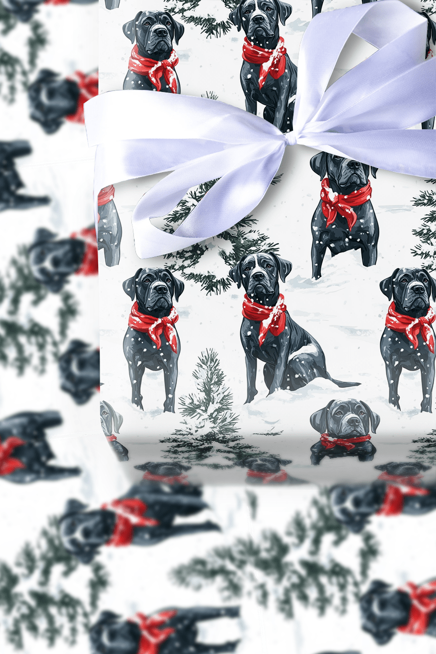 Snow Day for Cane Corsos - Wrapping Paper - Aspen & Arlo