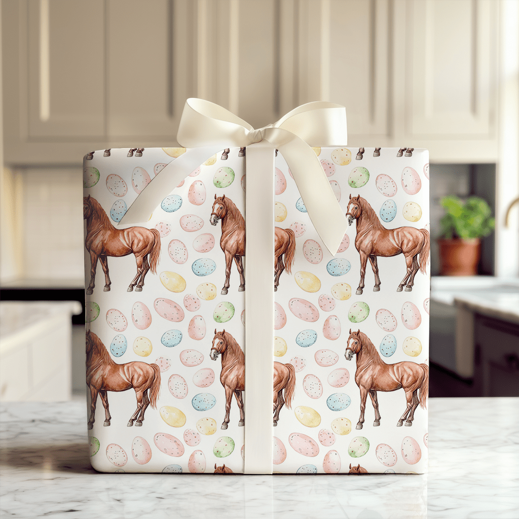 Easter Eggs with the American Saddlebred - Wrapping Paper - Aspen & Arlo