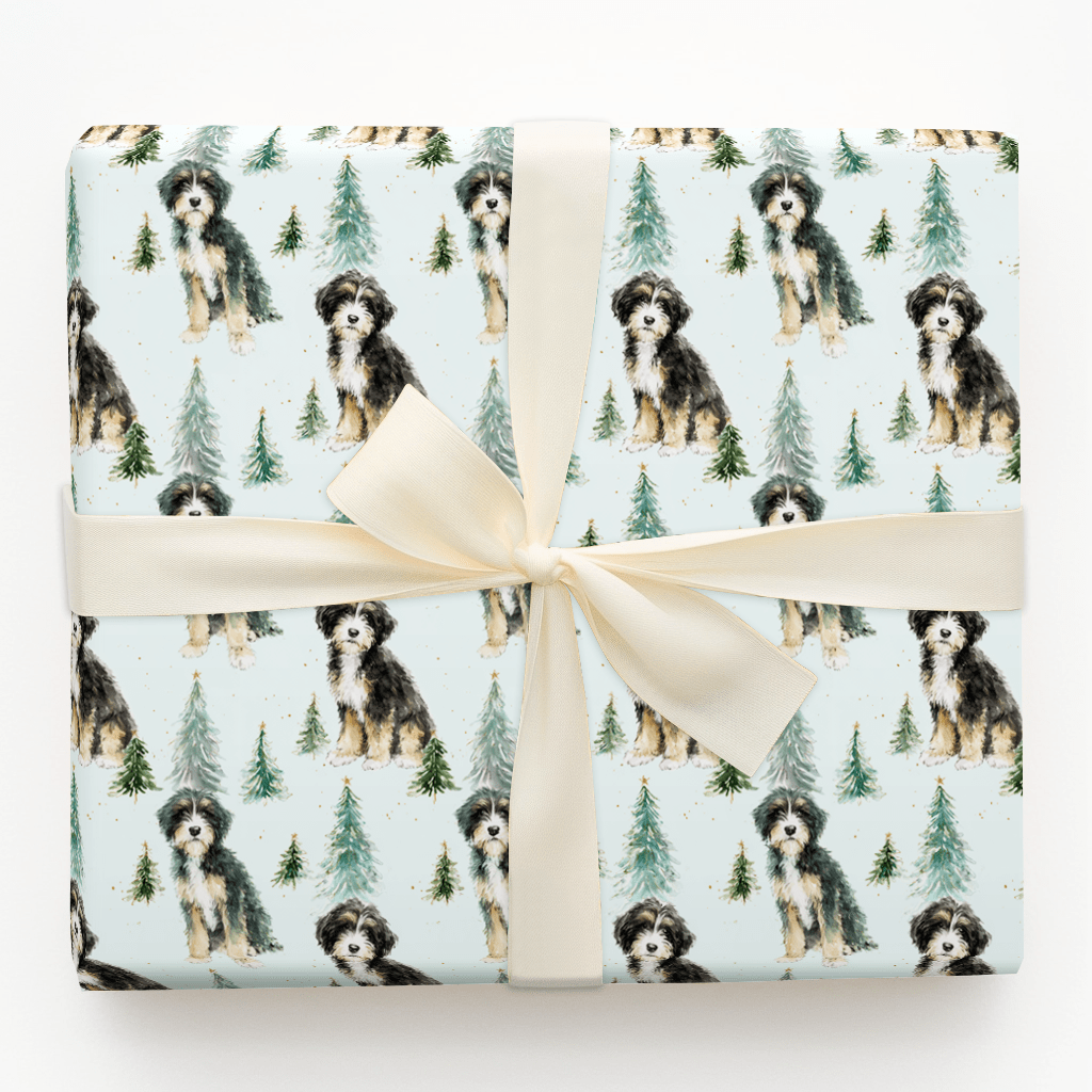 Bernedoodle Tidings - Wrapping Paper - Aspen & Arlo