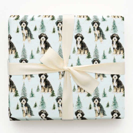 Bernedoodle Tidings - Wrapping Paper - Aspen & Arlo