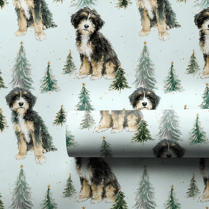 Bernedoodle Tidings - Wrapping Paper - Aspen & Arlo