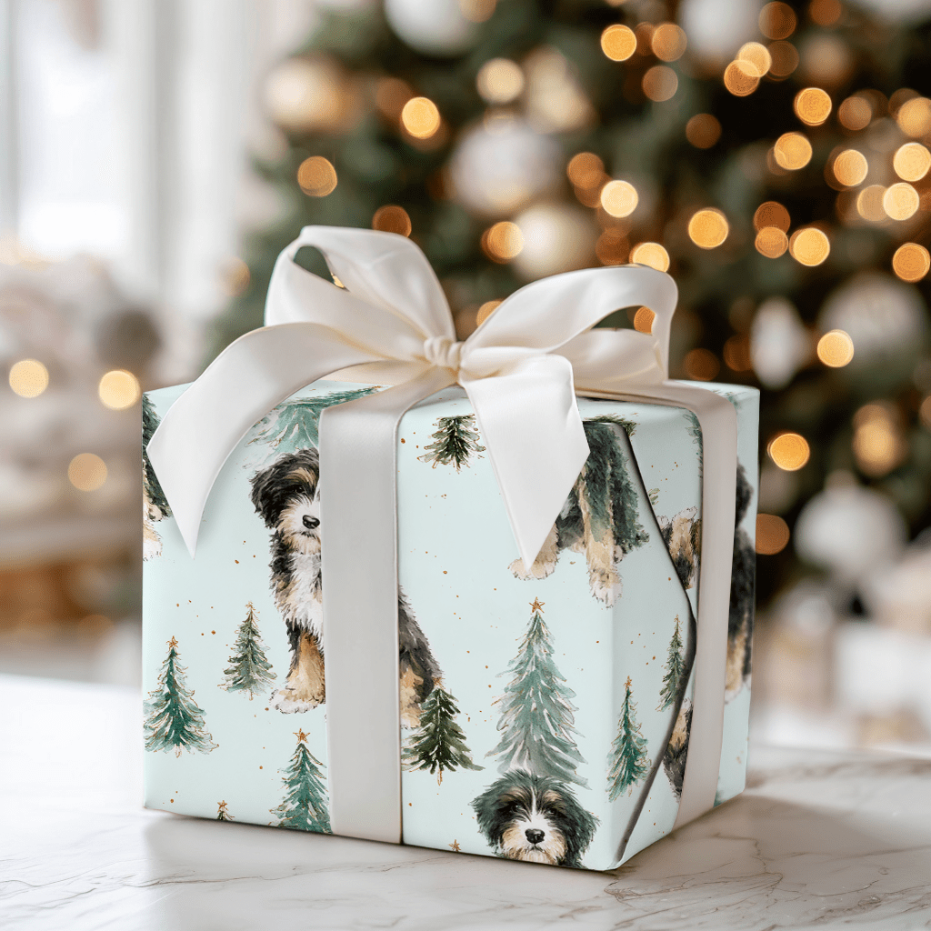 Bernedoodle Tidings - Wrapping Paper - Aspen & Arlo