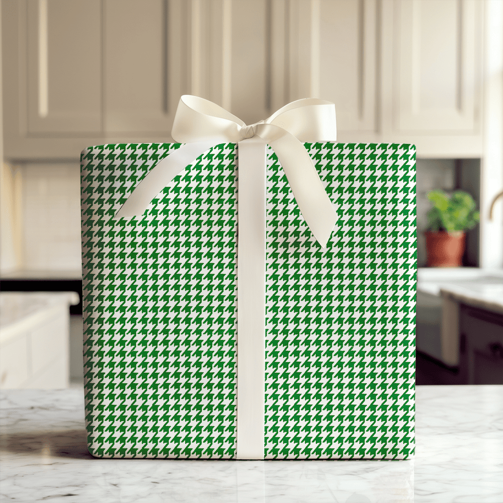 Evergreen Houndstooth - Wrapping Paper - Aspen & Arlo