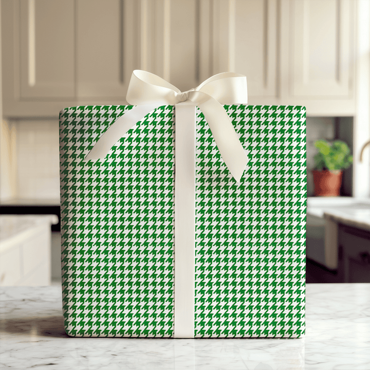 Evergreen Houndstooth - Wrapping Paper - Aspen & Arlo