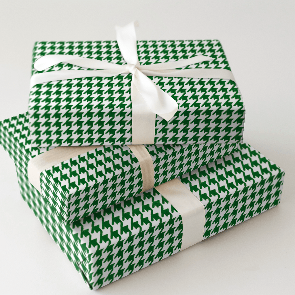 Evergreen Houndstooth - Wrapping Paper - Aspen & Arlo