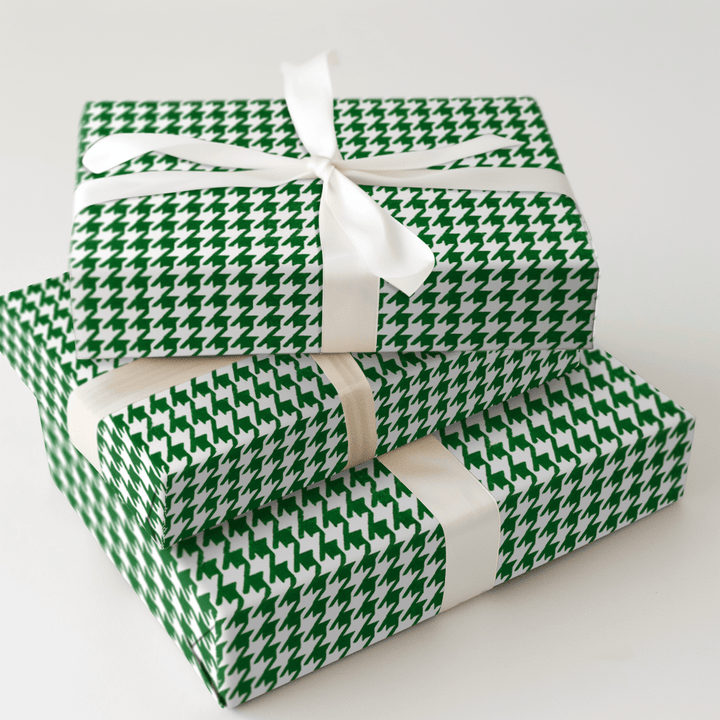 Evergreen Houndstooth - Wrapping Paper - Aspen & Arlo
