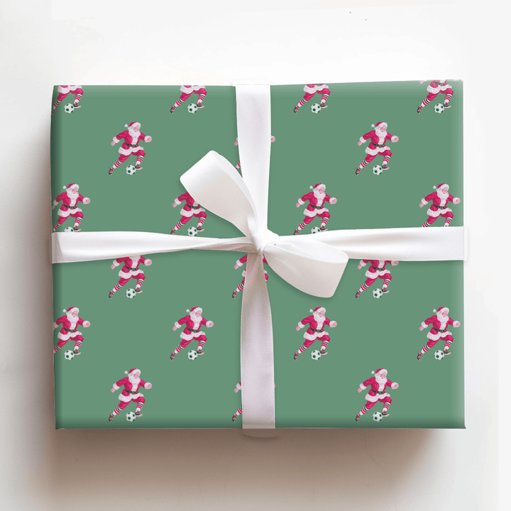 Santas Soccer Game - Wrapping Paper - Aspen & Arlo
