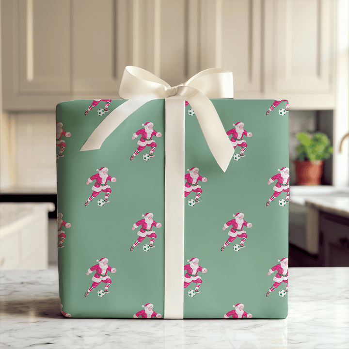 Santas Soccer Game - Wrapping Paper - Aspen & Arlo