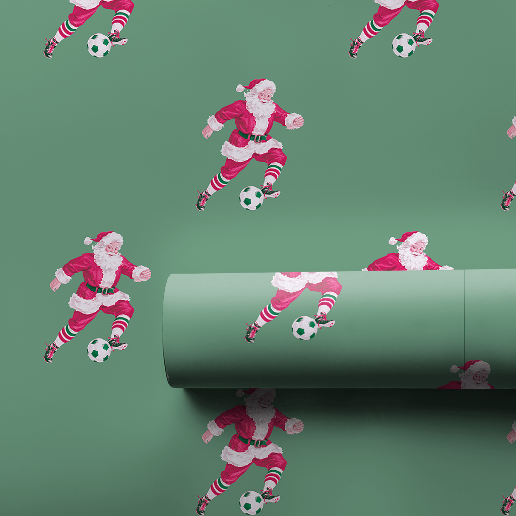 Santas Soccer Game - Wrapping Paper - Aspen & Arlo