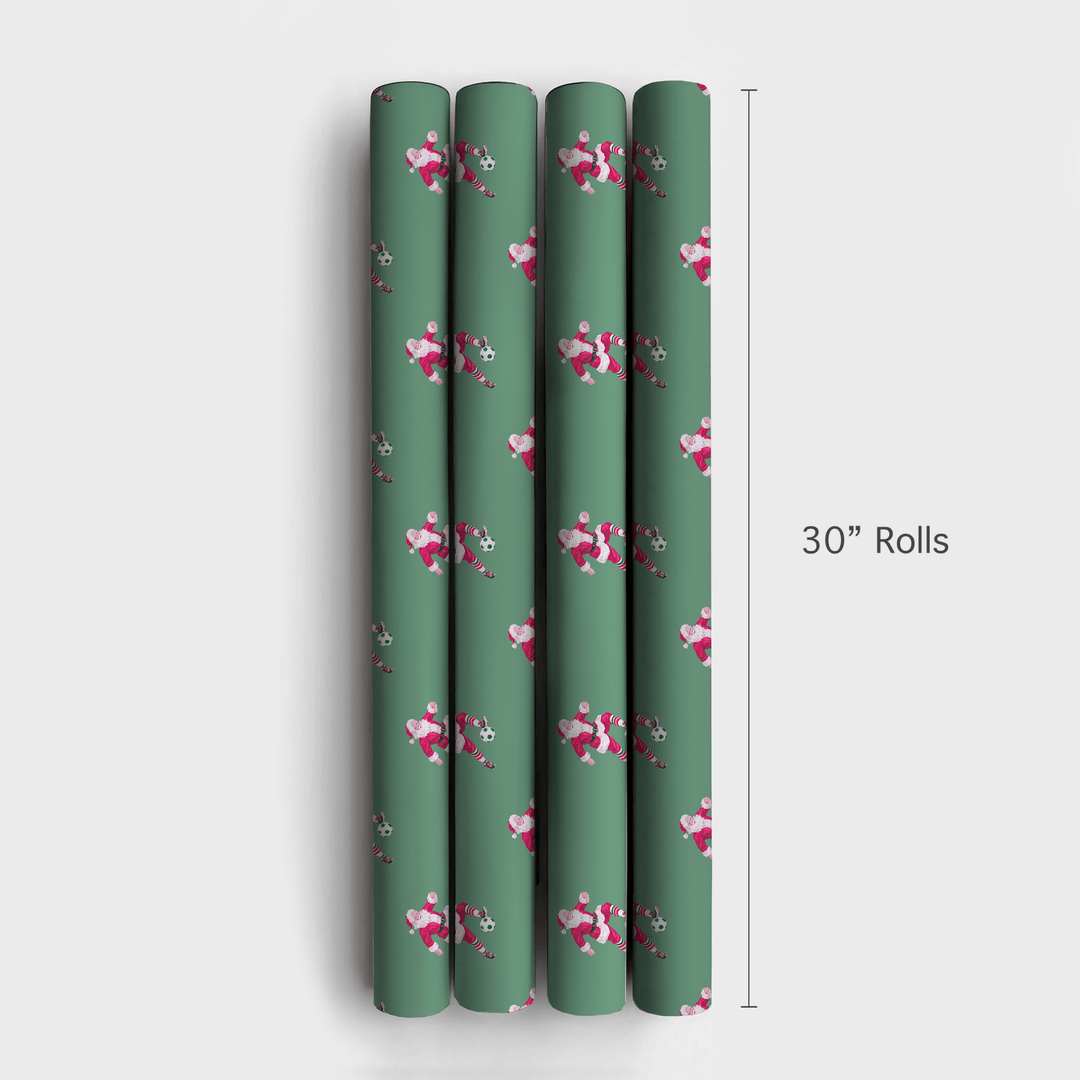 Santas Soccer Game - Wrapping Paper - Aspen & Arlo