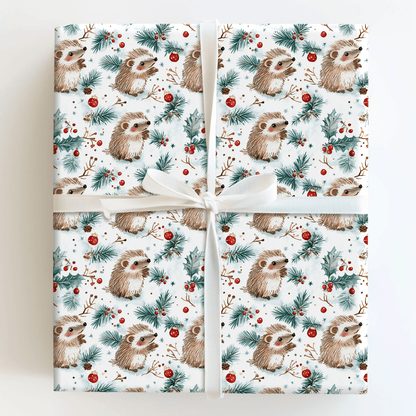 Holiday Hedgehog - Wrapping Paper - Aspen & Arlo