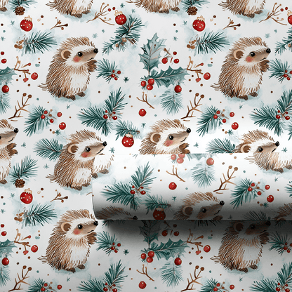 Holiday Hedgehog - Wrapping Paper - Aspen & Arlo