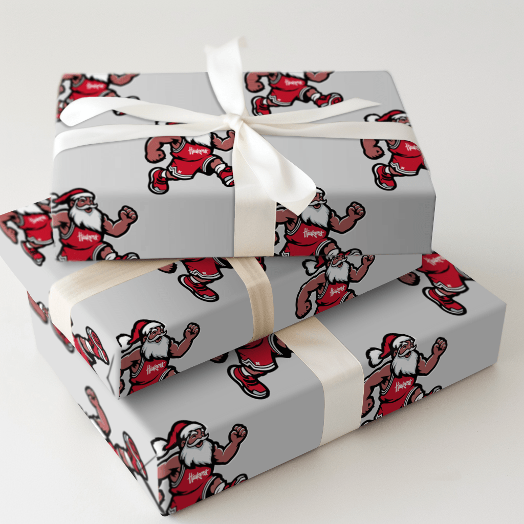 Holiday Hoops in Huskerland - Wrapping Paper - Aspen & Arlo