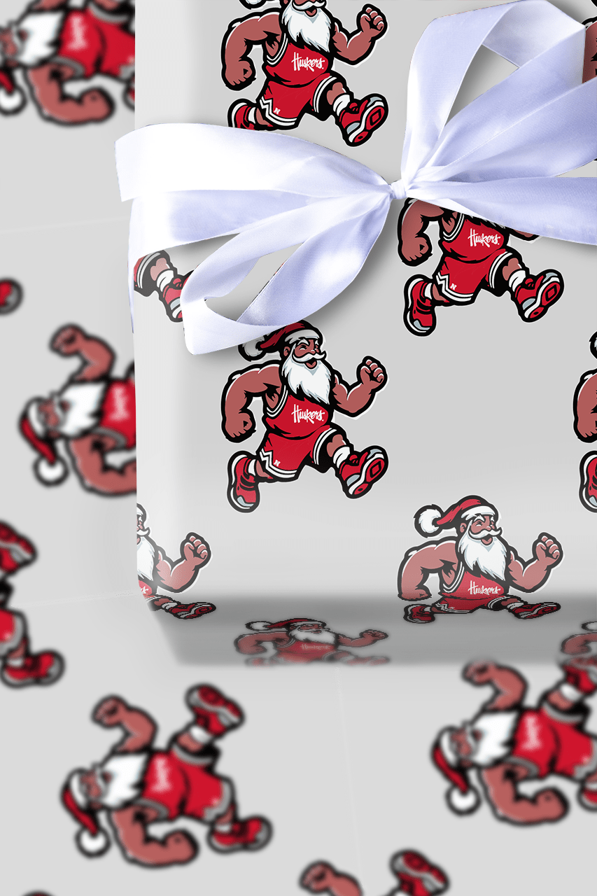 Holiday Hoops in Huskerland - Wrapping Paper - Aspen & Arlo