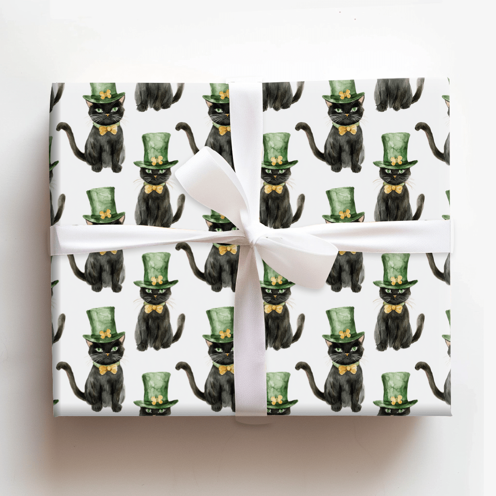 Leprechaun Black Cat - Wrapping Paper - Aspen & Arlo
