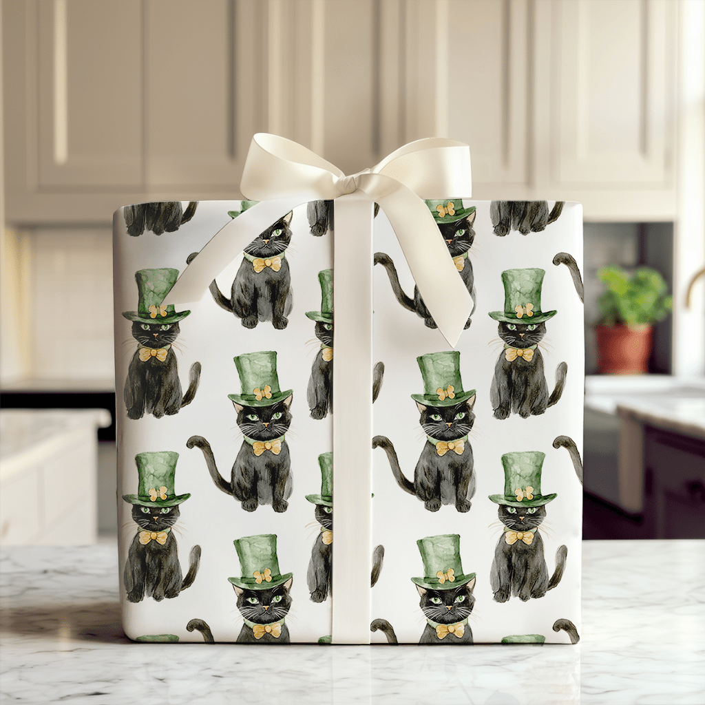 Leprechaun Black Cat - Wrapping Paper - Aspen & Arlo