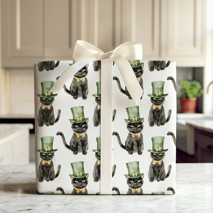 Leprechaun Black Cat - Wrapping Paper - Aspen & Arlo