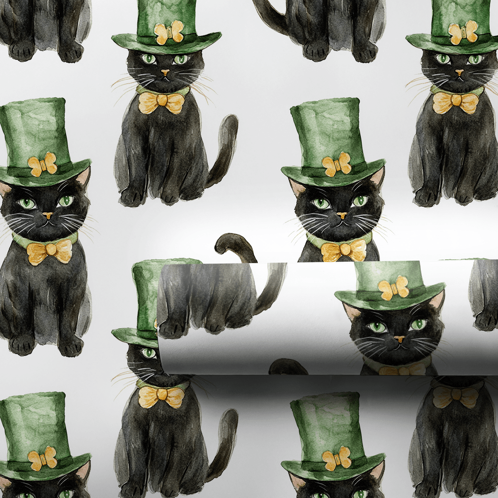 Leprechaun Black Cat - Wrapping Paper - Aspen & Arlo