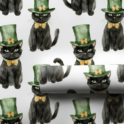 Leprechaun Black Cat - Wrapping Paper - Aspen & Arlo