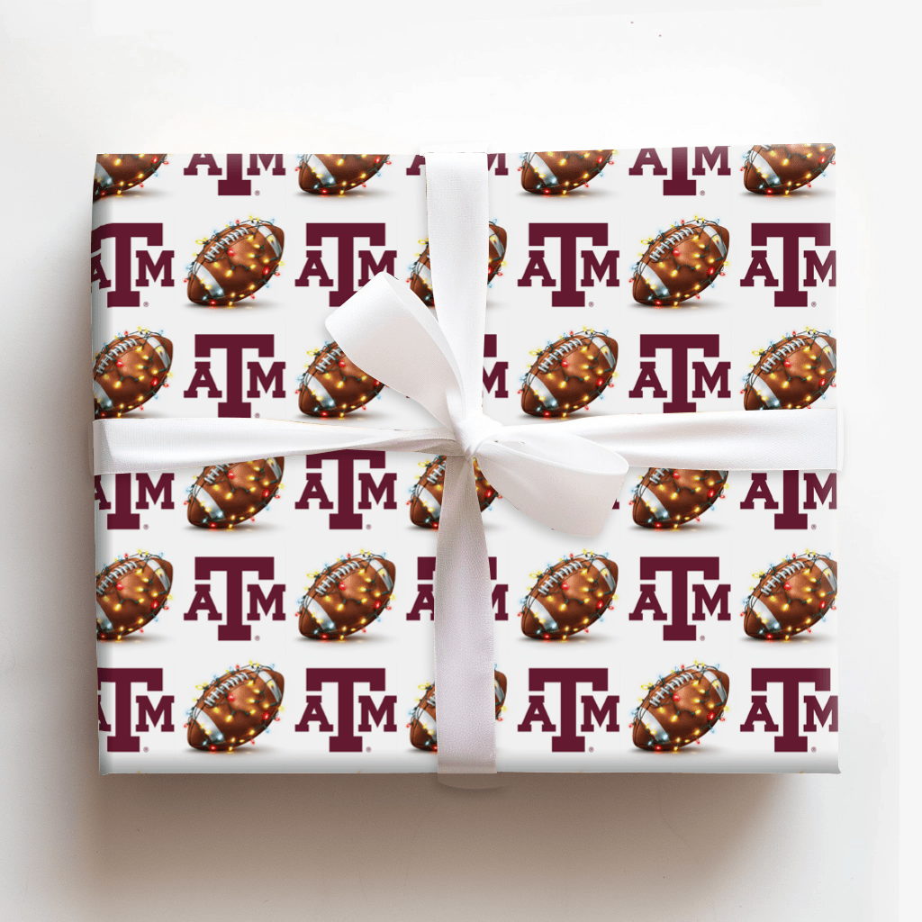 Aggie End Zone Lights - Wrapping Paper - Aspen & Arlo