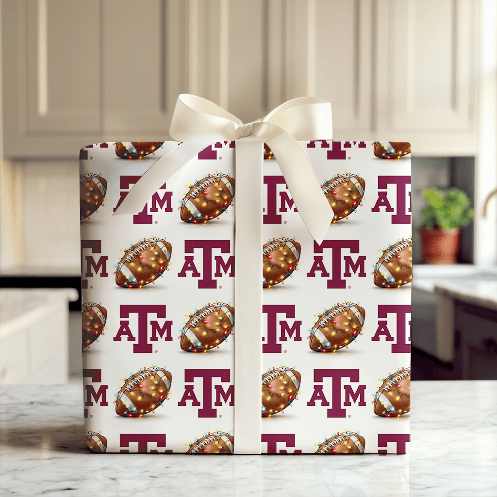 Aggie End Zone Lights - Wrapping Paper - Aspen & Arlo