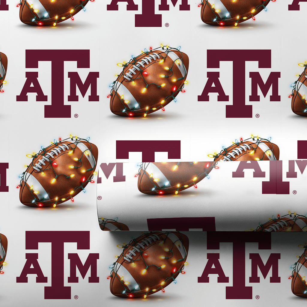 Aggie End Zone Lights - Wrapping Paper - Aspen & Arlo