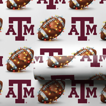 Aggie End Zone Lights - Wrapping Paper - Aspen & Arlo