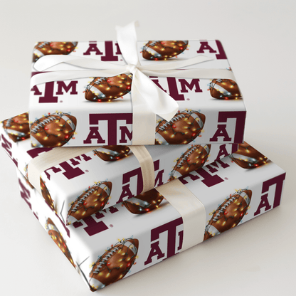 Aggie End Zone Lights - Wrapping Paper - Aspen & Arlo