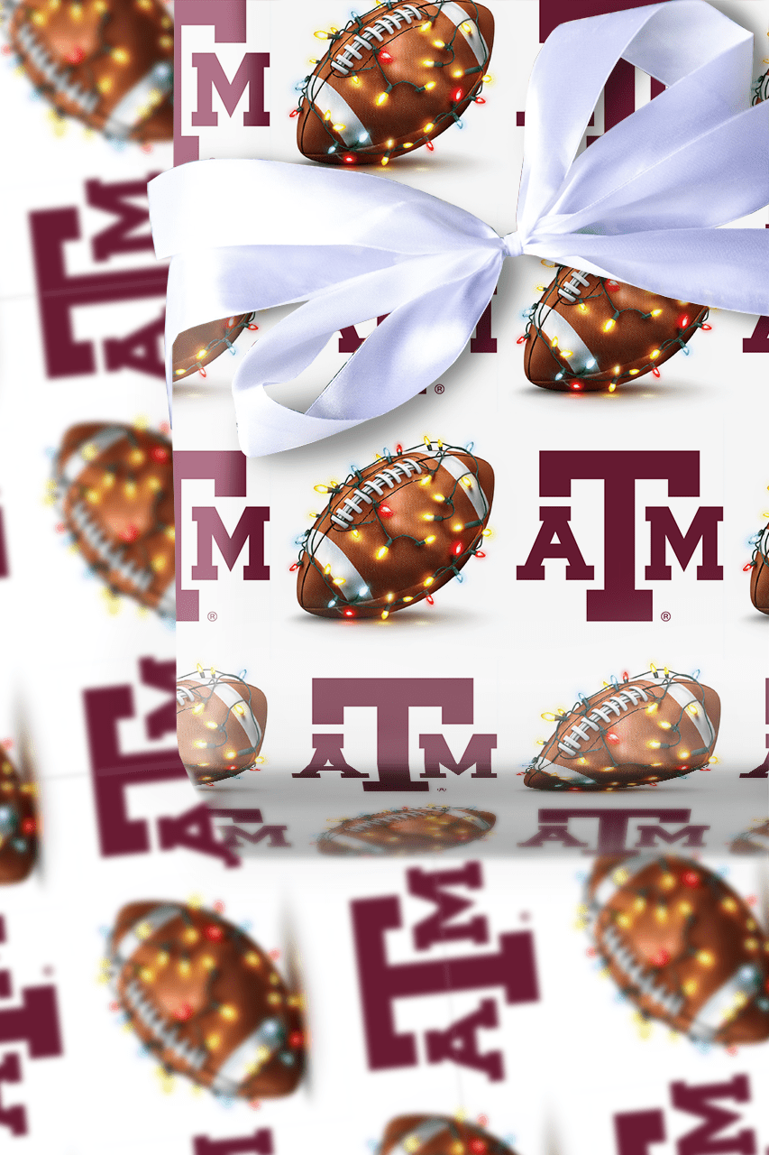 Aggie End Zone Lights - Wrapping Paper - Aspen & Arlo