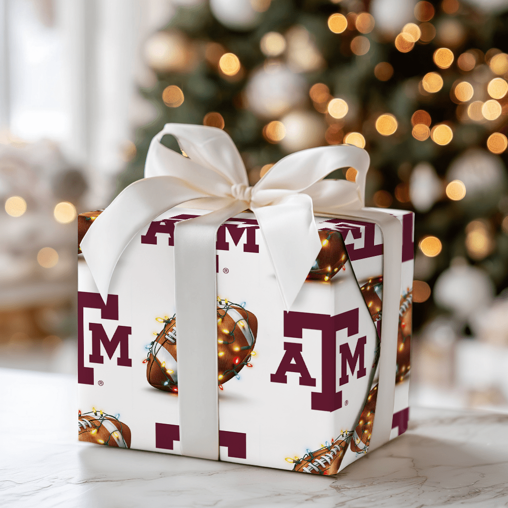 Aggie End Zone Lights - Wrapping Paper - Aspen & Arlo