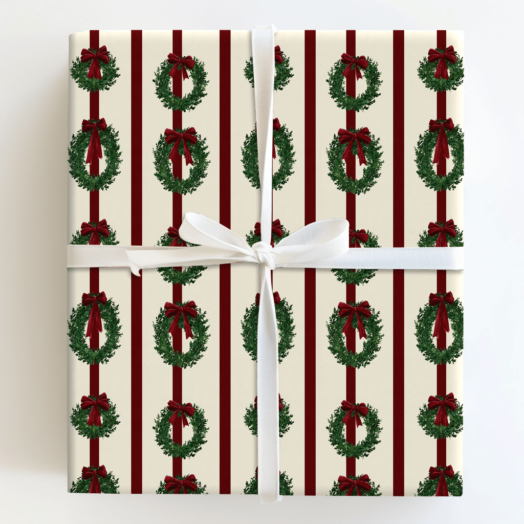 Velvet Ribbon Wreaths - Wrapping Paper - Aspen & Arlo