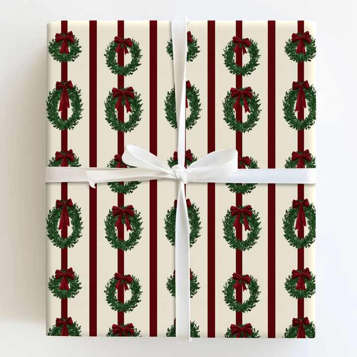 Velvet Ribbon Wreaths - Wrapping Paper - Aspen & Arlo