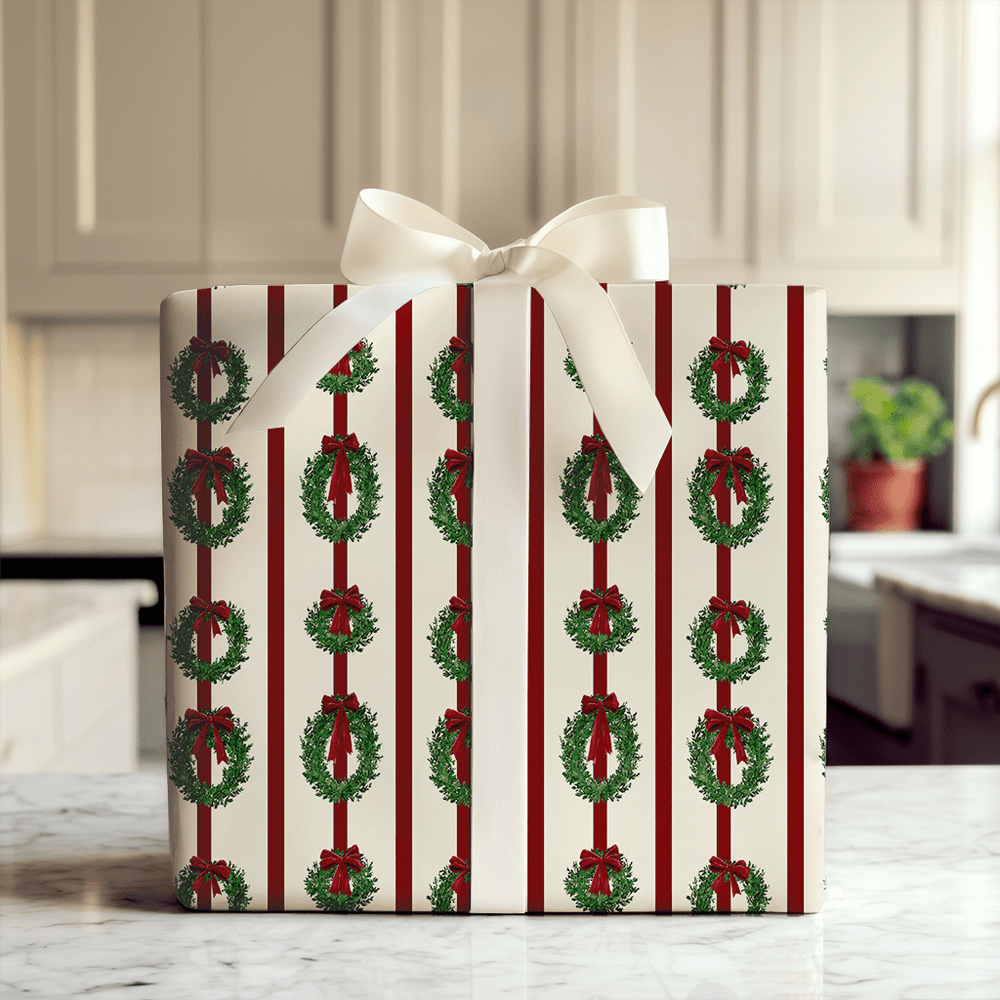 Velvet Ribbon Wreaths - Wrapping Paper - Aspen & Arlo