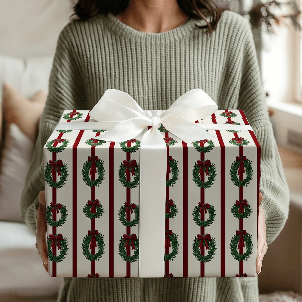 Velvet Ribbon Wreaths - Wrapping Paper - Aspen & Arlo
