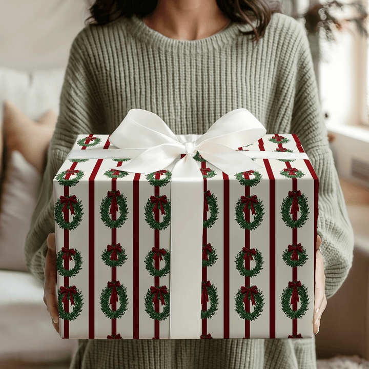 Velvet Ribbon Wreaths - Wrapping Paper - Aspen & Arlo