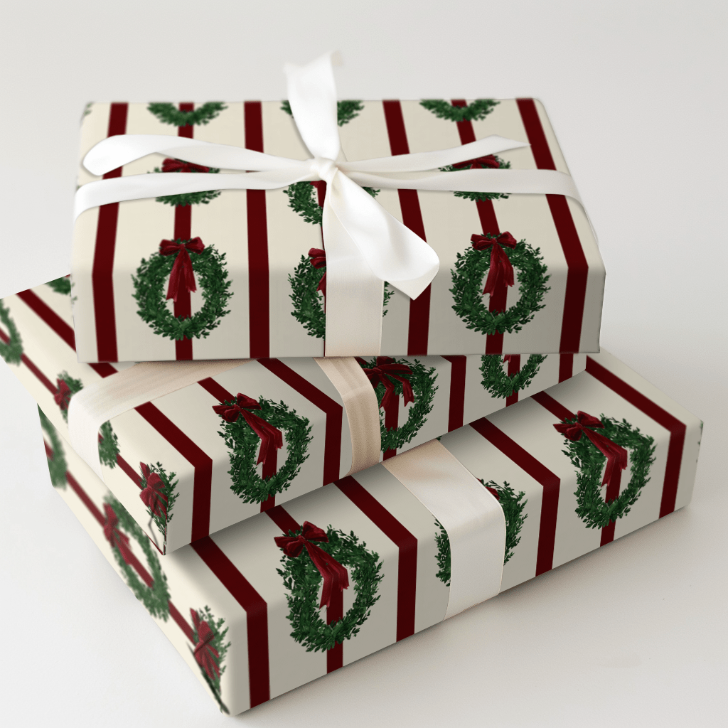 Velvet Ribbon Wreaths - Wrapping Paper - Aspen & Arlo