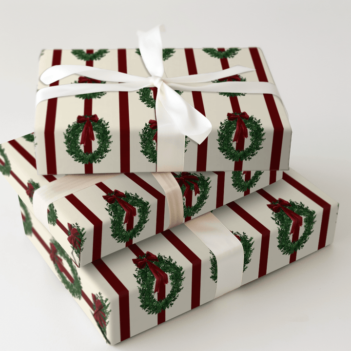 Velvet Ribbon Wreaths - Wrapping Paper - Aspen & Arlo
