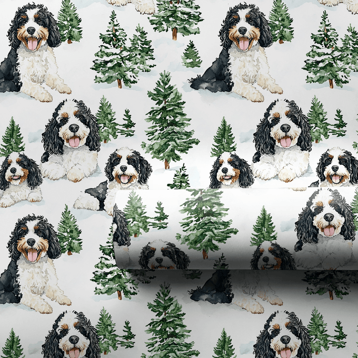 Snow Day for Bernadoodle - Wrapping Paper - Aspen & Arlo