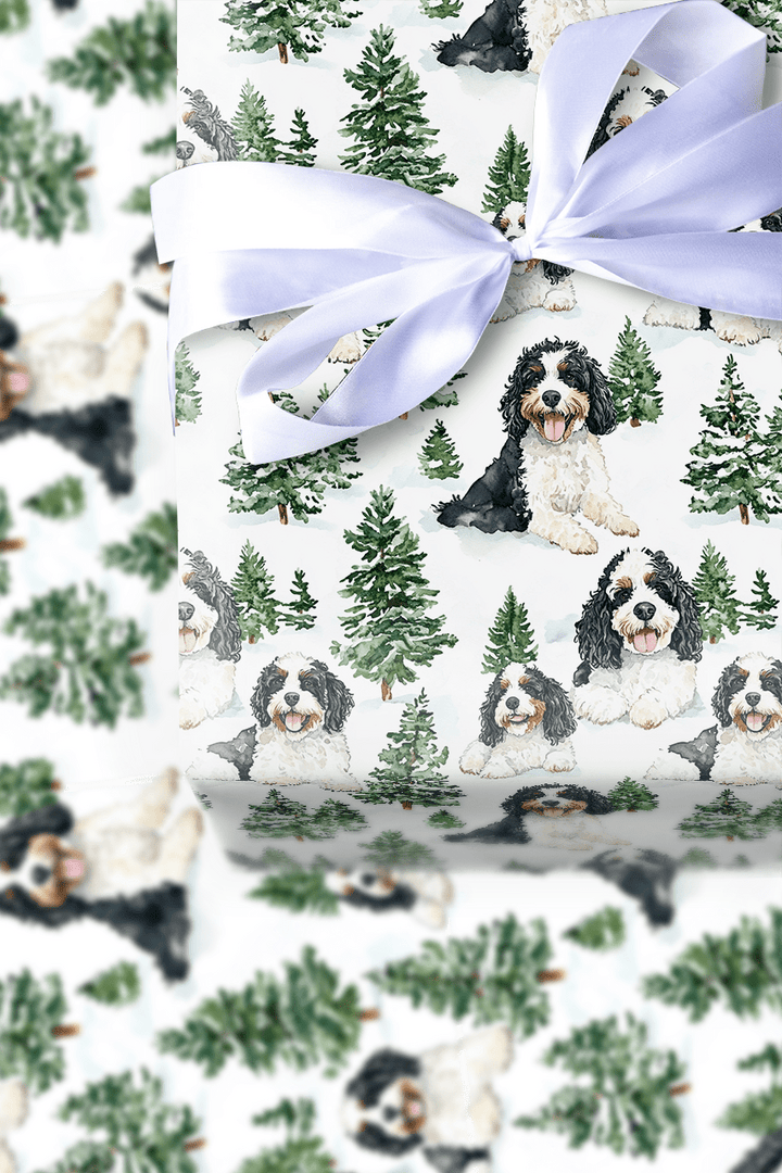 Snow Day for Bernadoodle - Wrapping Paper - Aspen & Arlo