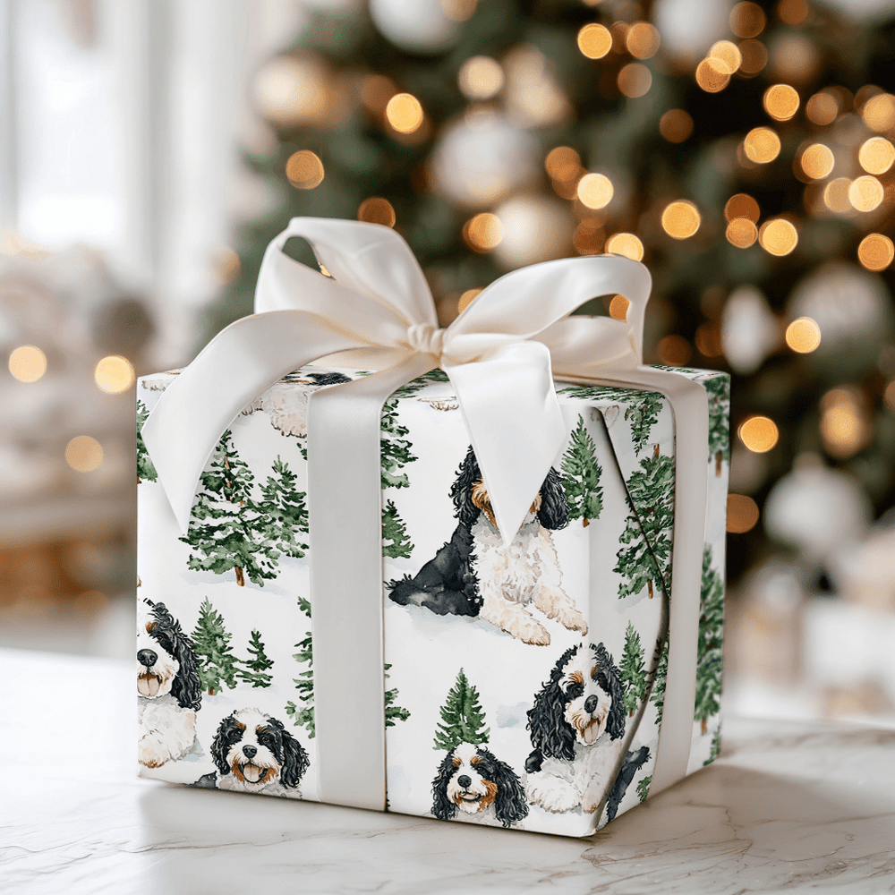 Snow Day for Bernadoodle - Wrapping Paper - Aspen & Arlo
