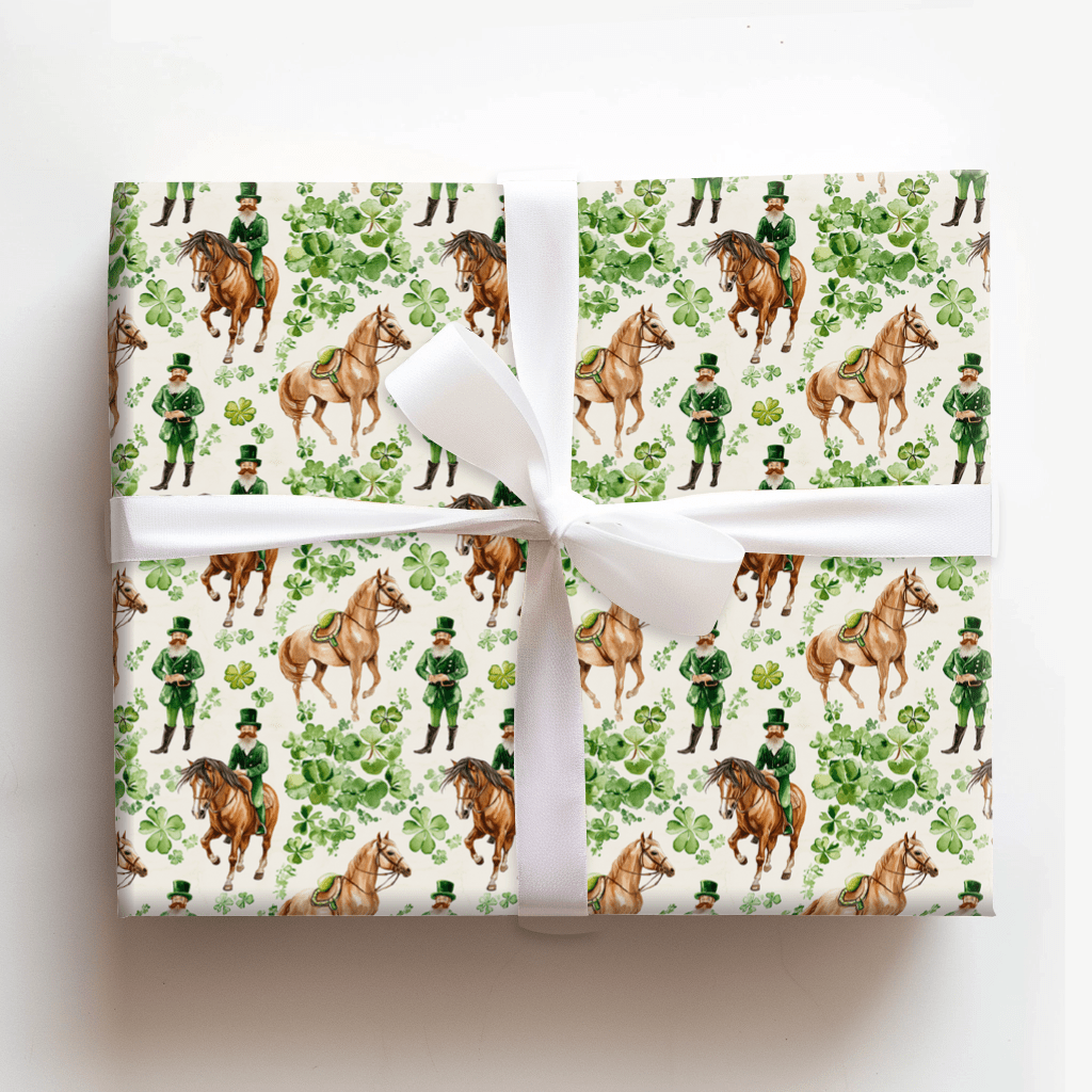 Shamrocks with the Saddlebred - Wrapping Paper - Aspen & Arlo