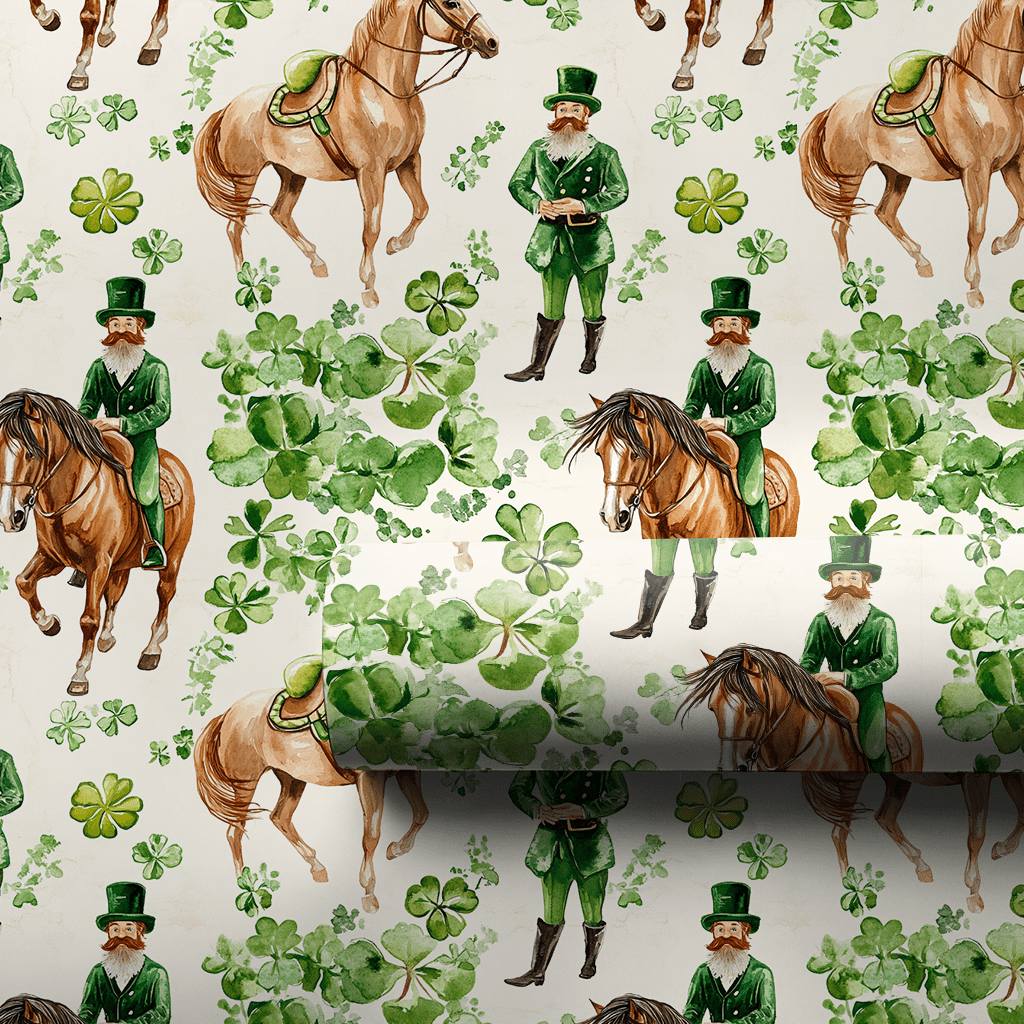 Shamrocks with the Saddlebred - Wrapping Paper - Aspen & Arlo