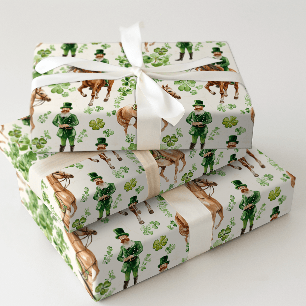 Shamrocks with the Saddlebred - Wrapping Paper - Aspen & Arlo